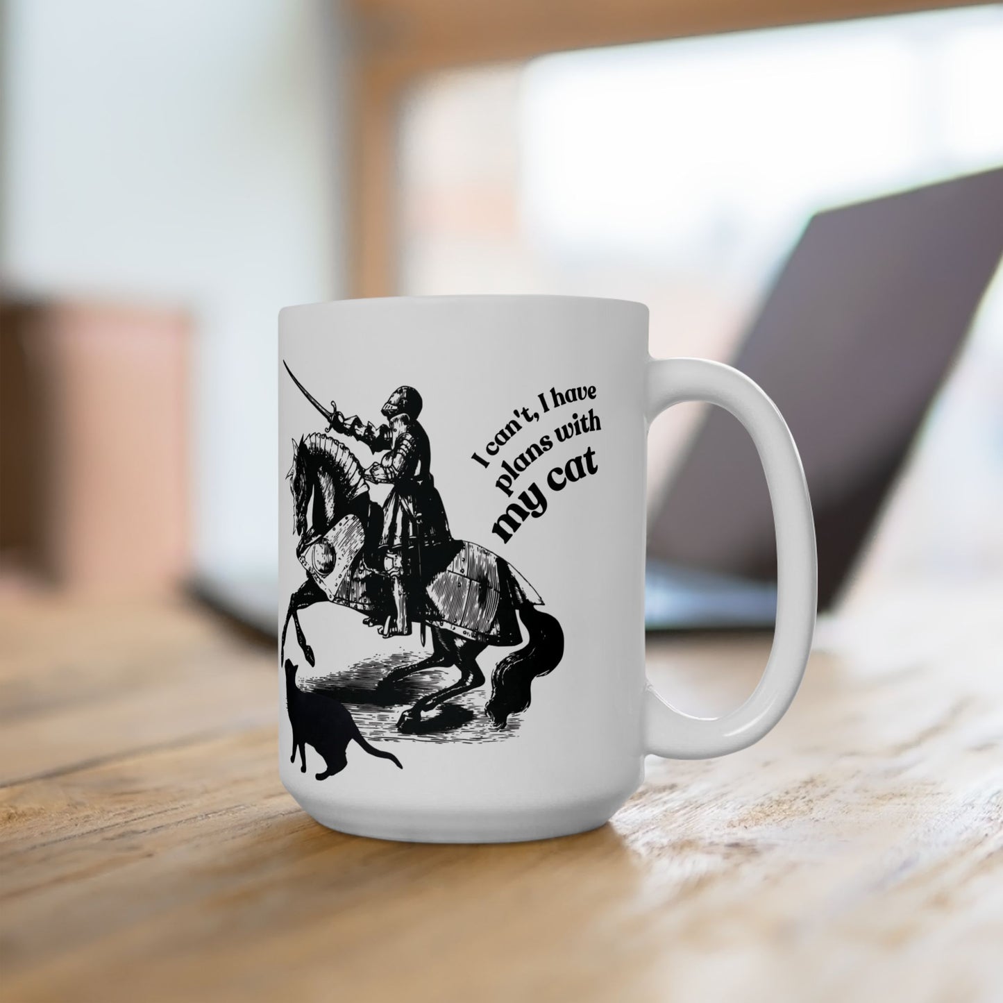 Cat Lover Mug — "I Can't, I Have Plans With My Cat" Ceramic Coffee Cup (11oz/15oz)