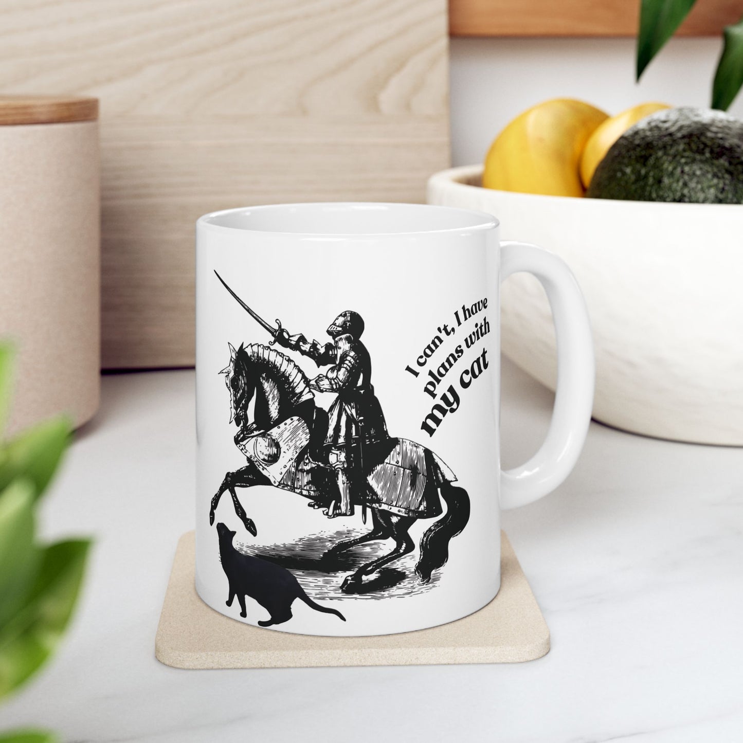 Cat Lover Mug — "I Can't, I Have Plans With My Cat" Ceramic Coffee Cup (11oz/15oz)