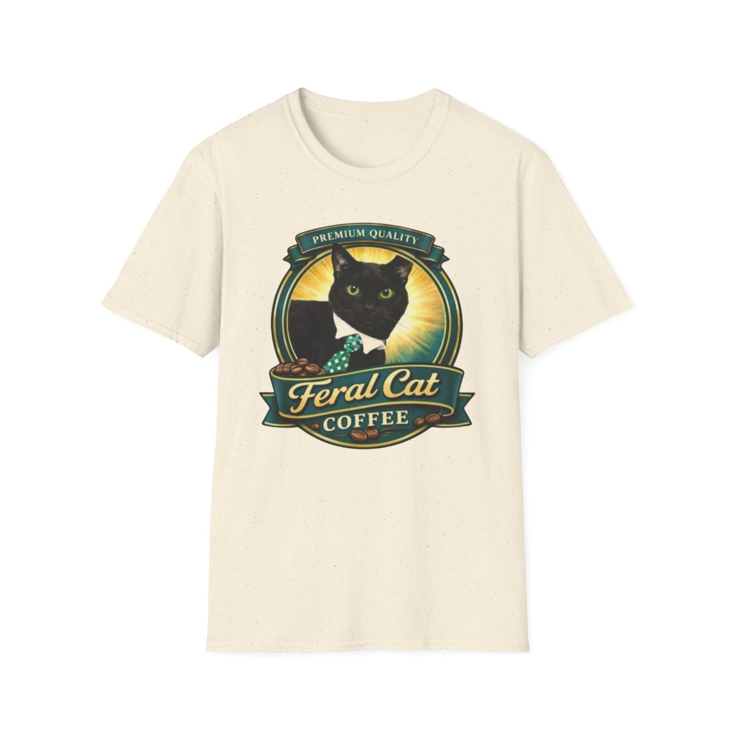 Feral Cat Coffee T-Shirt – Vintage Black Cat Coffee Logo Tee
