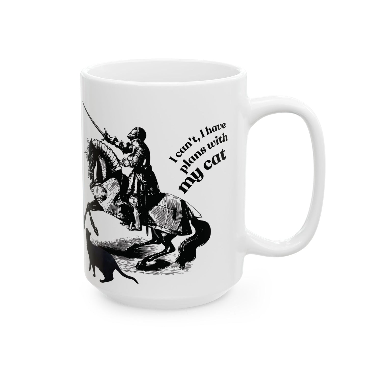 Cat Lover Mug — "I Can't, I Have Plans With My Cat" Ceramic Coffee Cup (11oz/15oz)