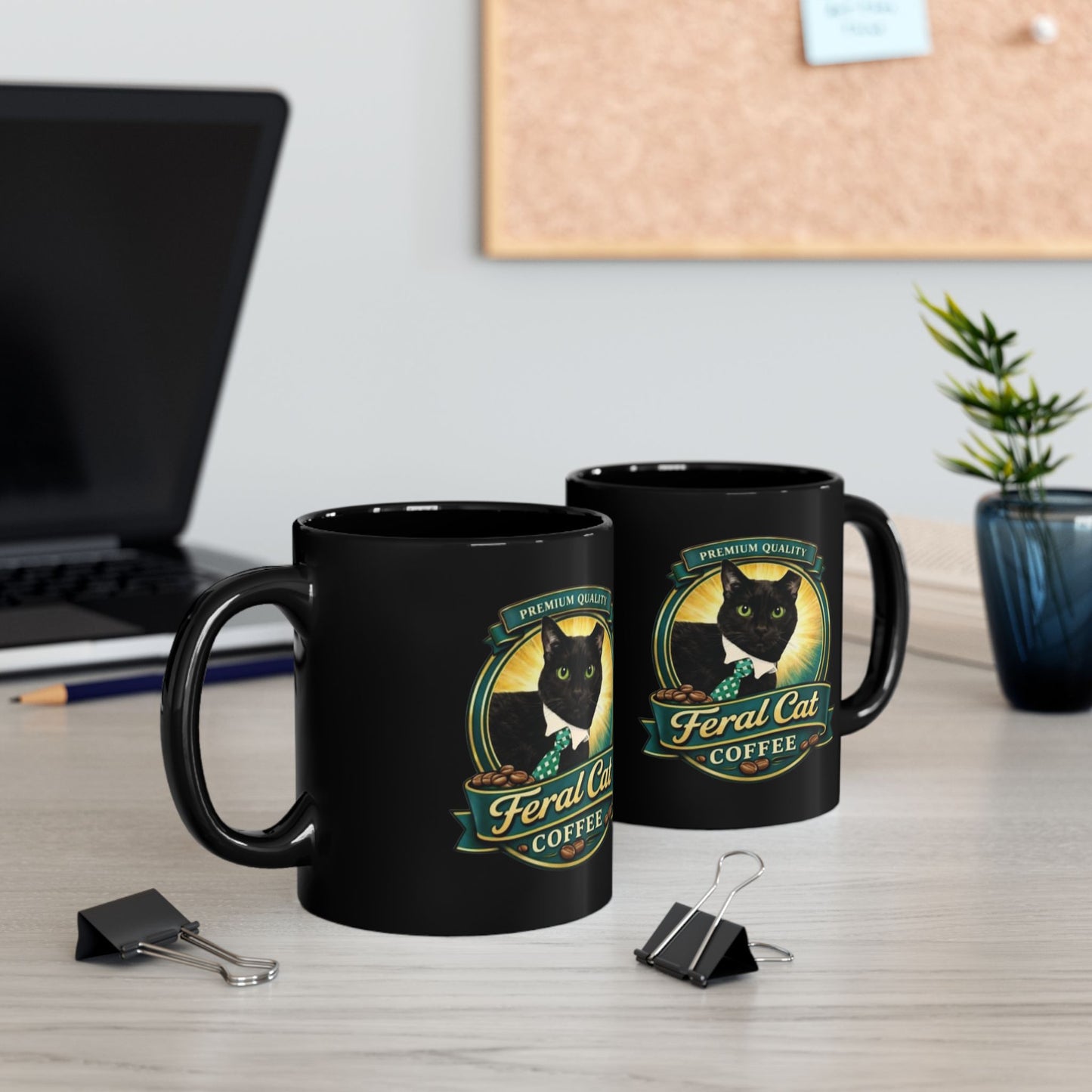 Feral Cat Coffee Black Mug (11oz/15oz)