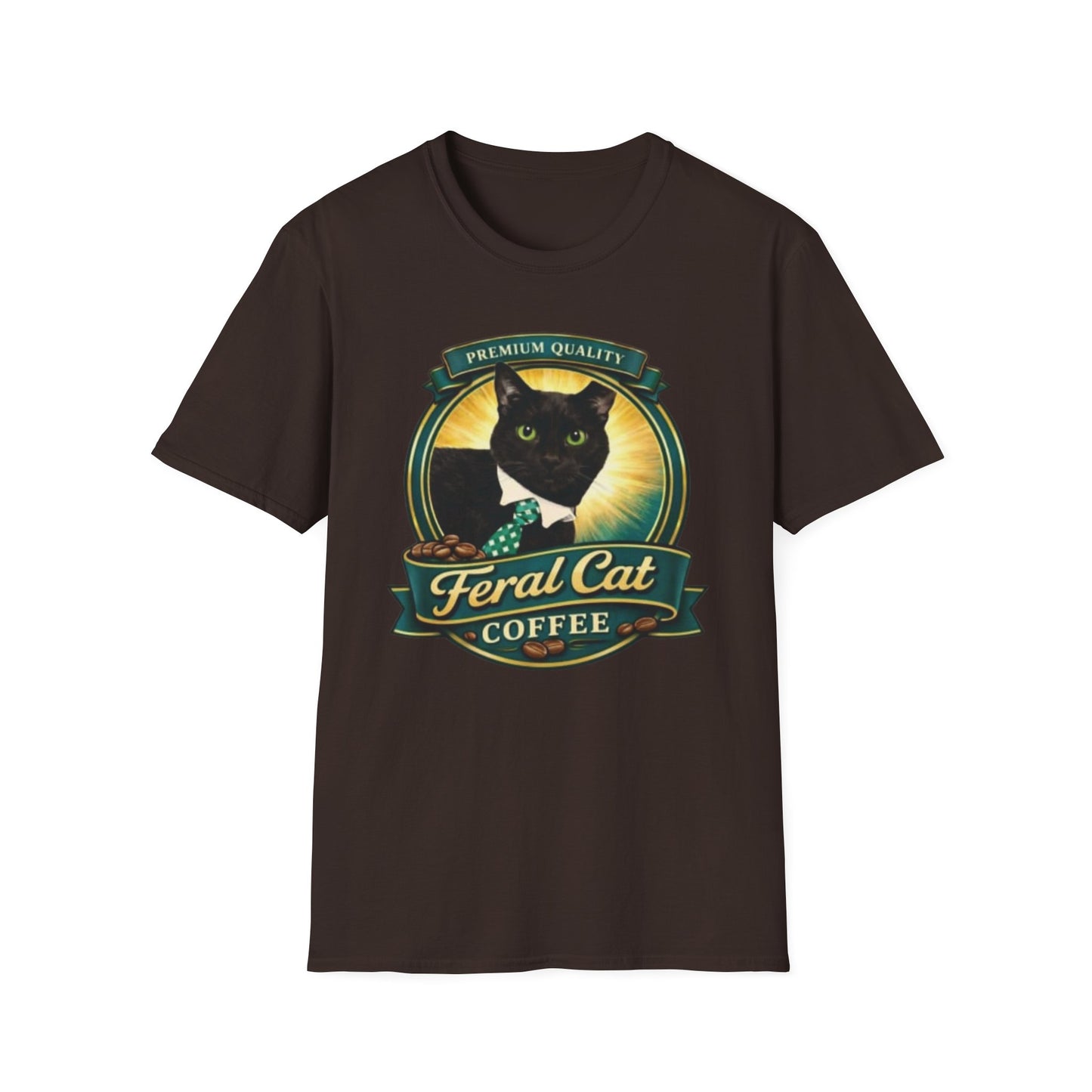 Feral Cat Coffee T-Shirt – Vintage Black Cat Coffee Logo Tee