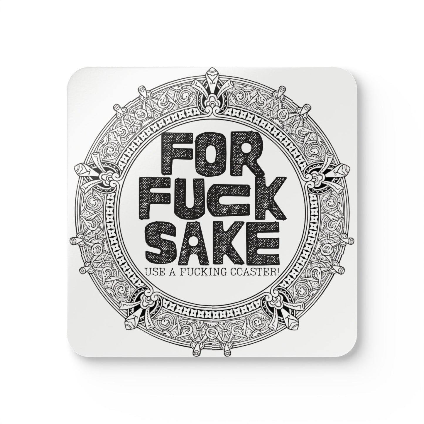 Cork Coaster Set — "FOR FUCK SAKE" Decorative Drink Coasters