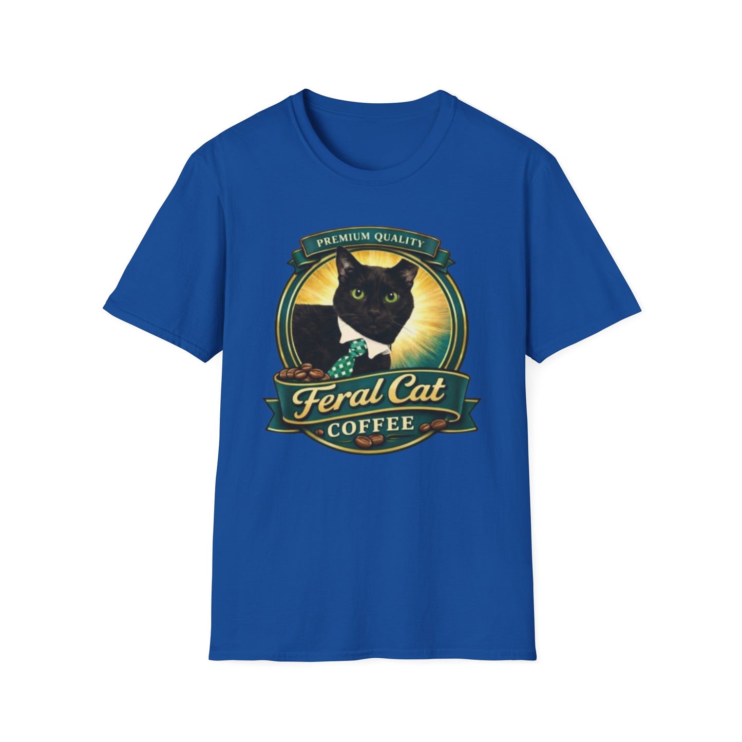 Feral Cat Coffee T-Shirt – Vintage Black Cat Coffee Logo Tee