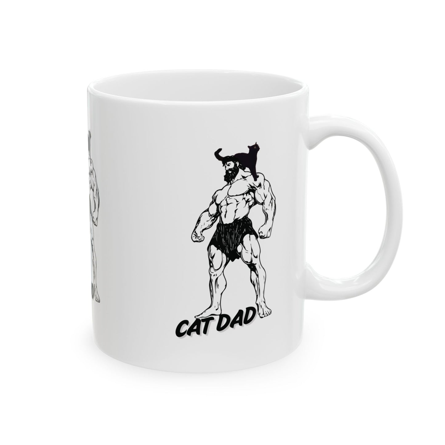 Cat Dad Mug — Funny Muscular Cat Dad Coffee Cup (11oz & 15oz)