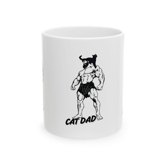 Cat Dad Mug — Funny Muscular Cat Dad Coffee Cup (11oz & 15oz)