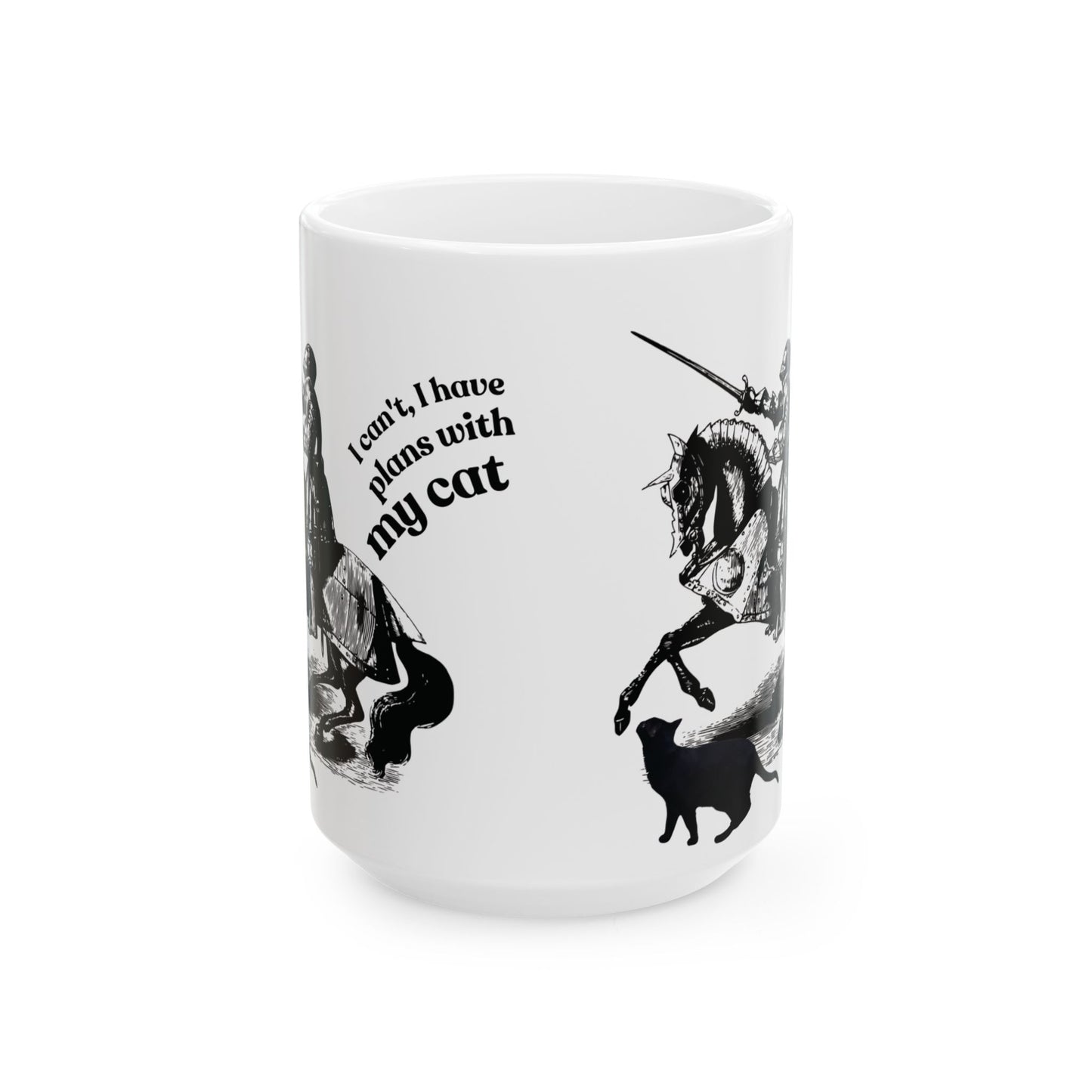 Cat Lover Mug — "I Can't, I Have Plans With My Cat" Ceramic Coffee Cup (11oz/15oz)