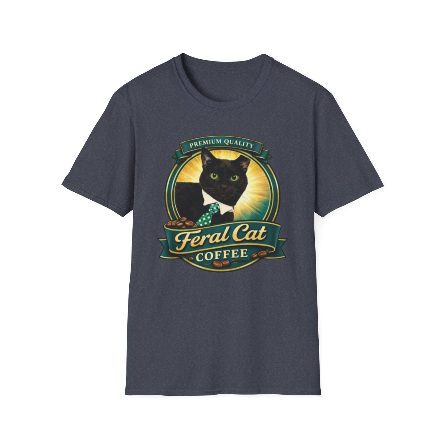 Feral Cat Coffee T-Shirt – Vintage Black Cat Coffee Logo Tee