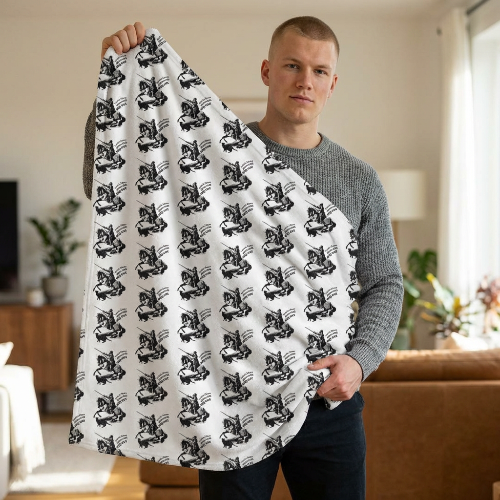 Velveteen Microfiber Blanket – Black & White "I can't, I have plans with my cat!" Throw