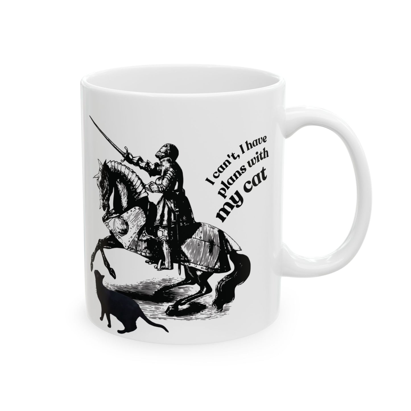 Cat Lover Mug — "I Can't, I Have Plans With My Cat" Ceramic Coffee Cup (11oz/15oz)
