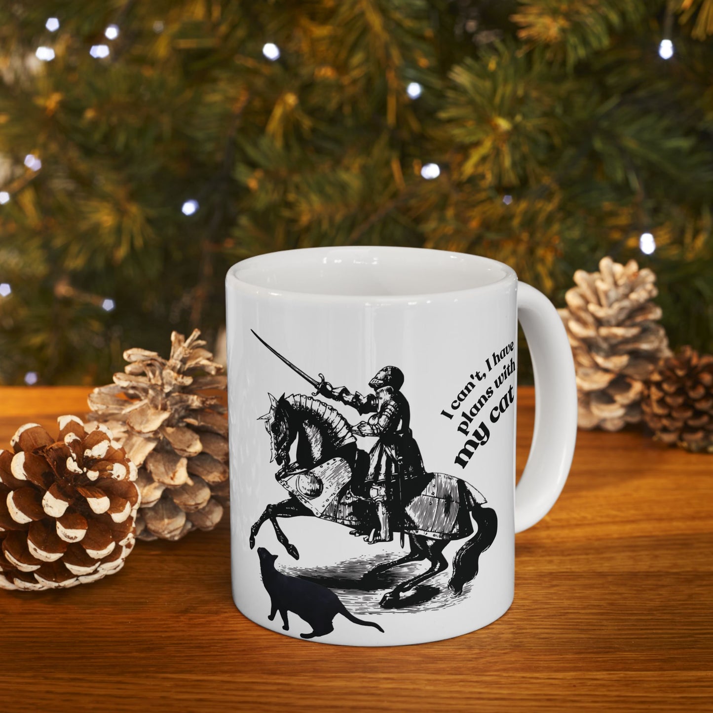 Cat Lover Mug — "I Can't, I Have Plans With My Cat" Ceramic Coffee Cup (11oz/15oz)