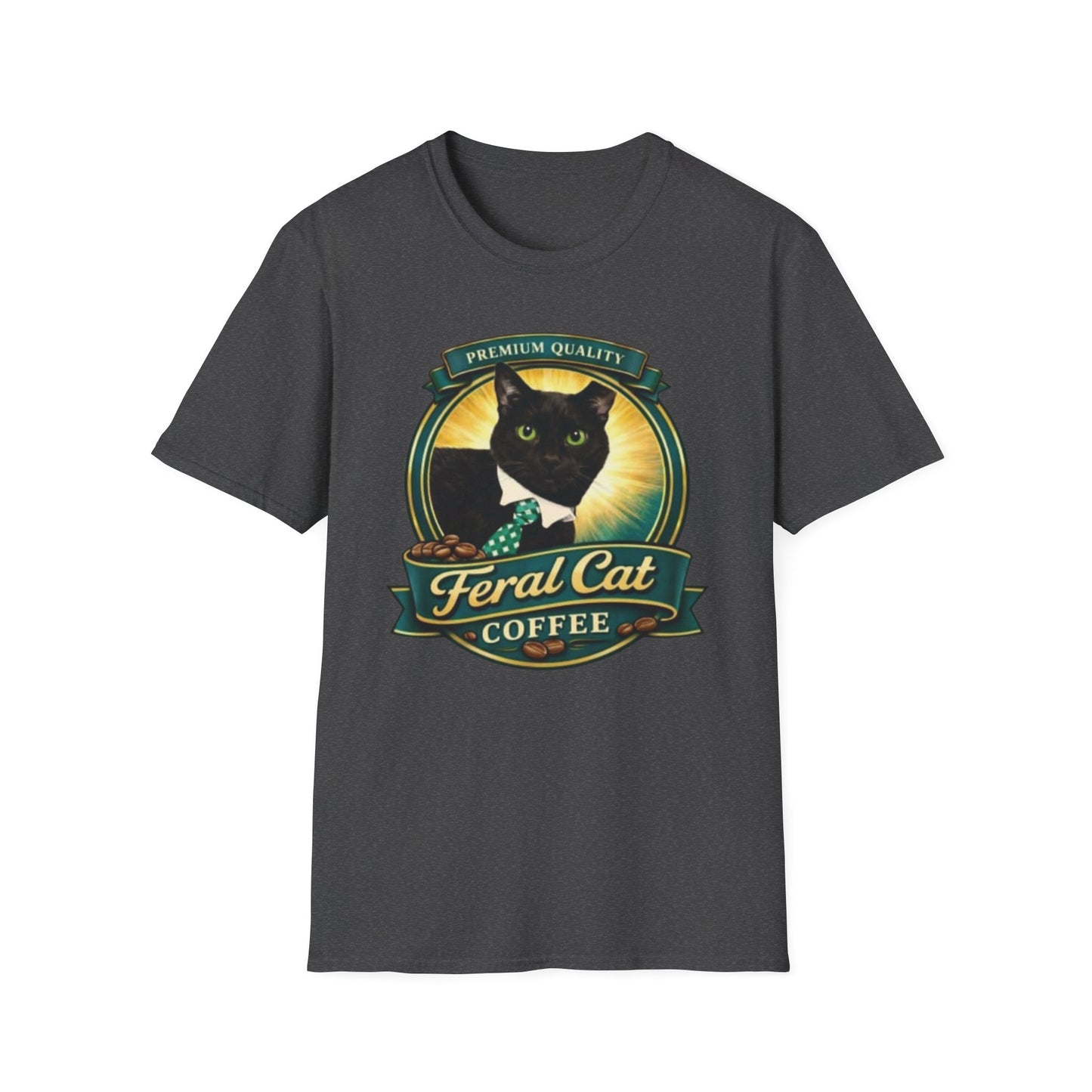 Feral Cat Coffee T-Shirt – Vintage Black Cat Coffee Logo Tee