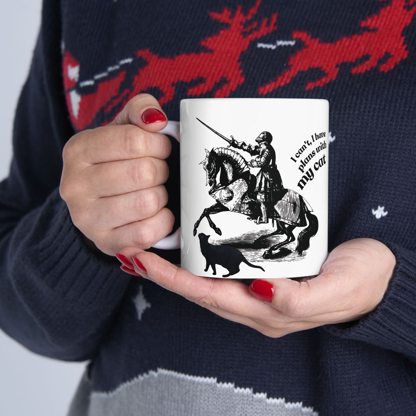 Cat Lover Mug — "I Can't, I Have Plans With My Cat" Ceramic Coffee Cup (11oz/15oz)