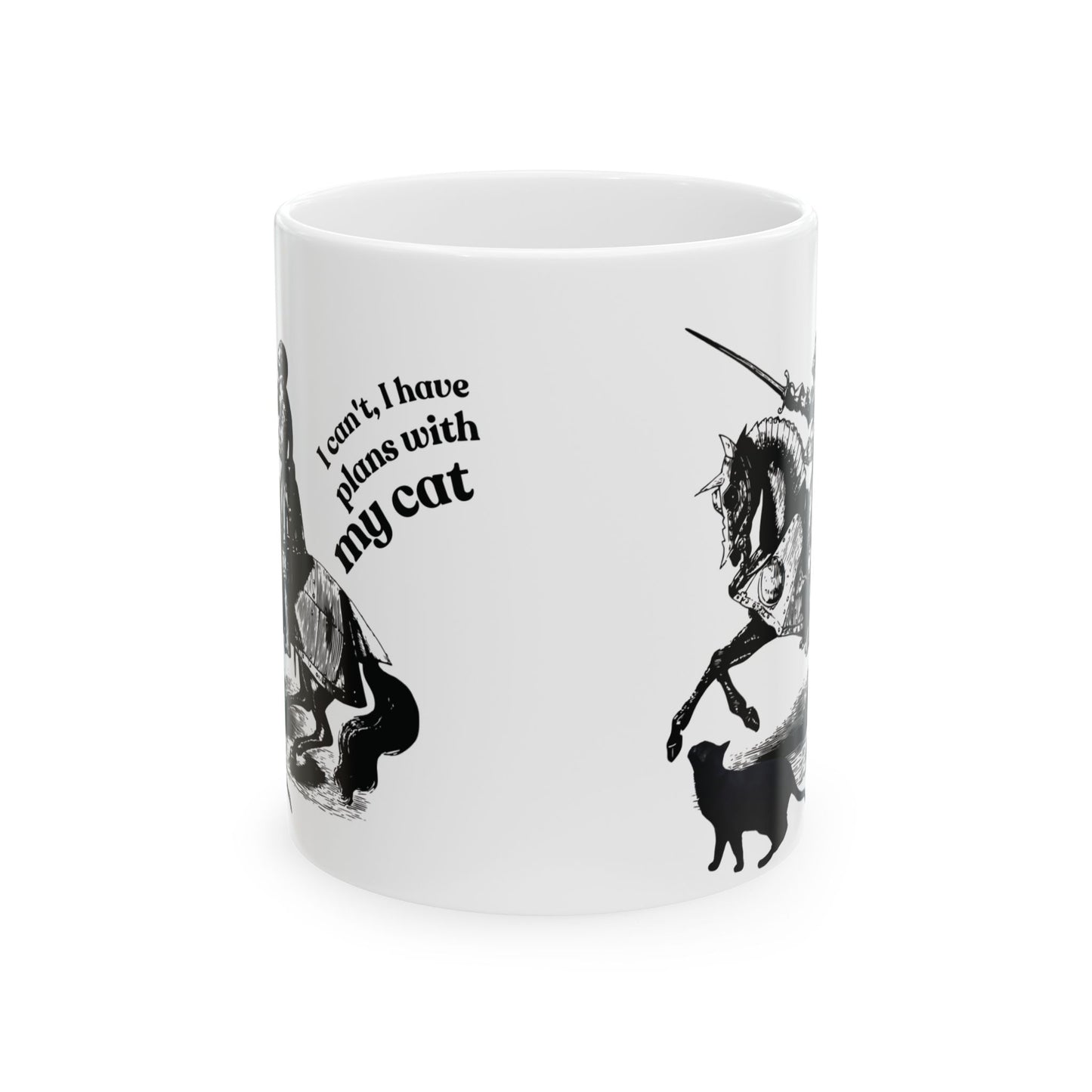 Cat Lover Mug — "I Can't, I Have Plans With My Cat" Ceramic Coffee Cup (11oz/15oz)