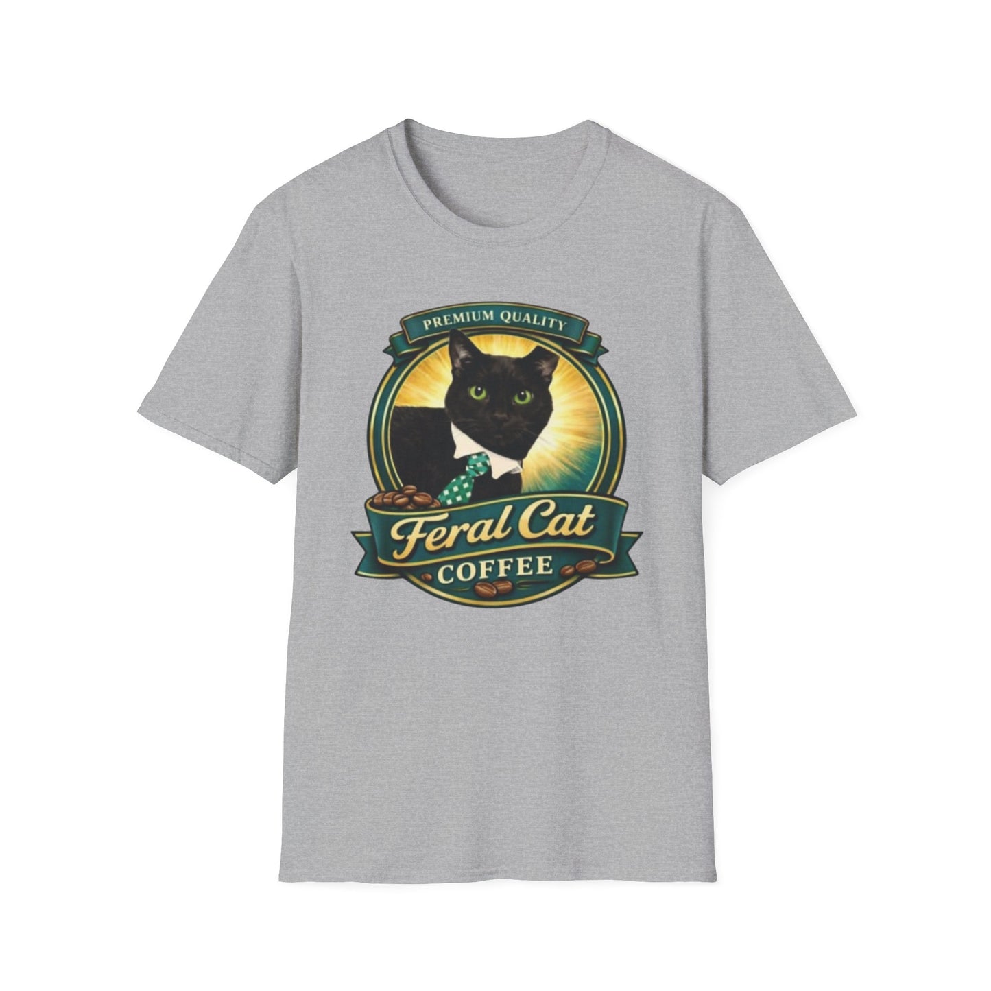 Feral Cat Coffee T-Shirt – Vintage Black Cat Coffee Logo Tee