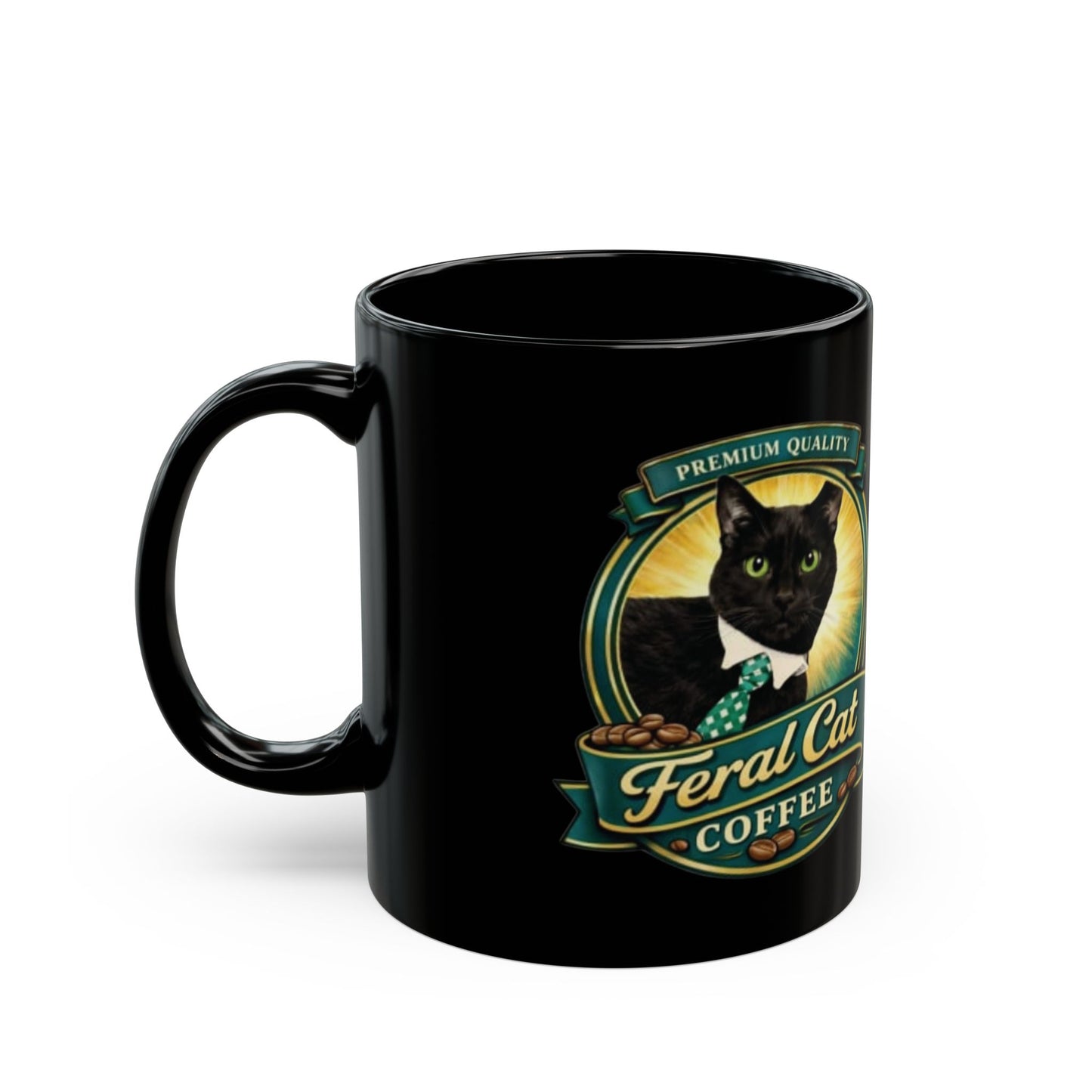 Feral Cat Coffee Black Mug (11oz/15oz)