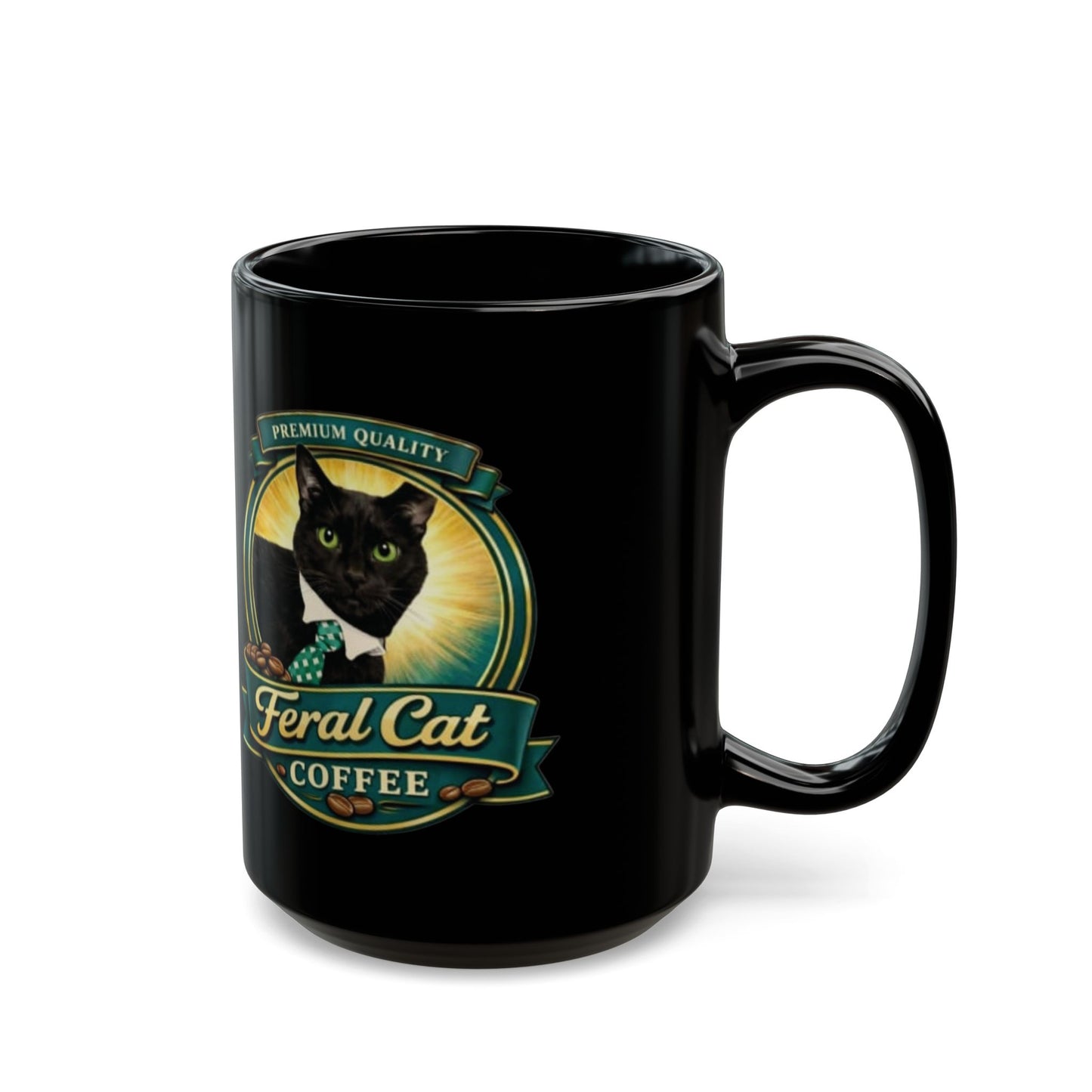 Feral Cat Coffee Black Mug (11oz/15oz)