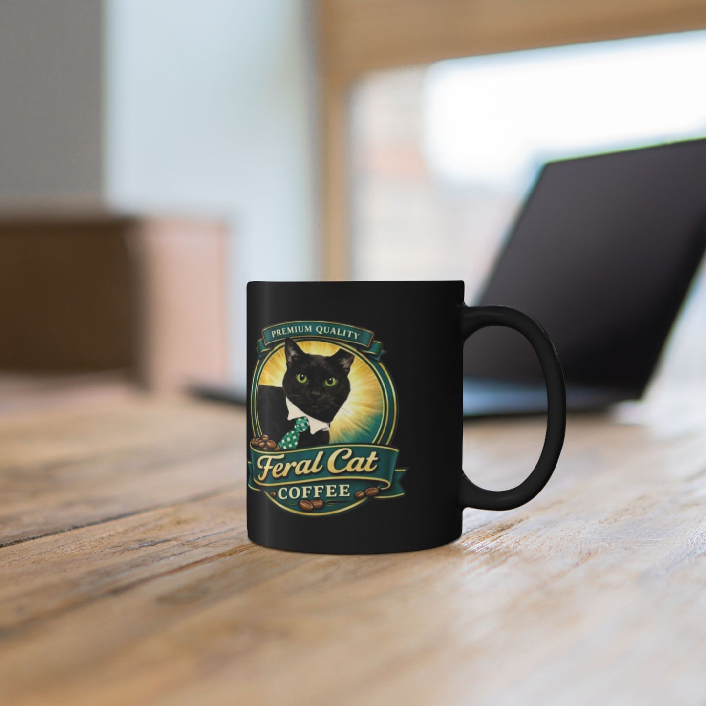 Feral Cat Coffee Black Mug (11oz/15oz)