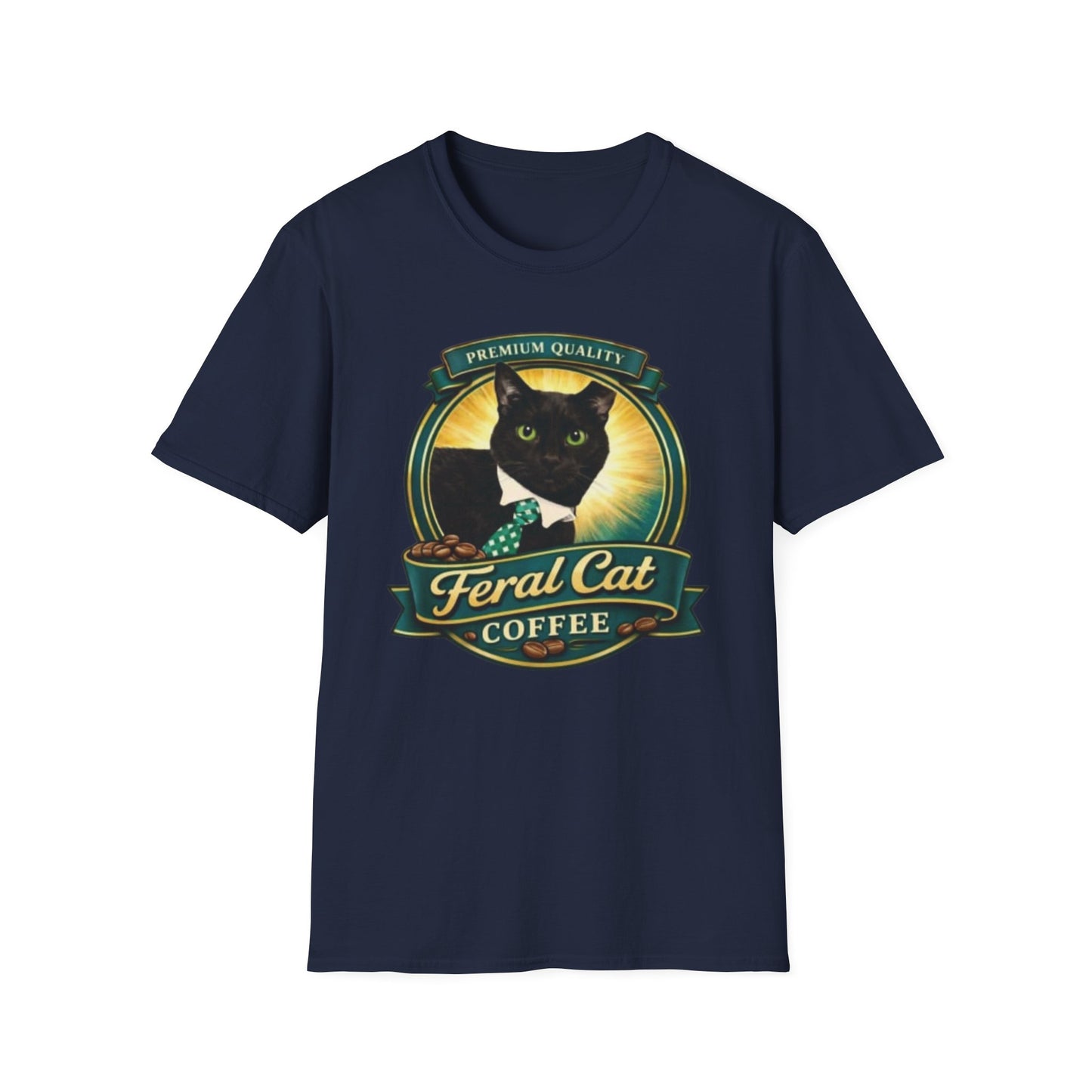 Feral Cat Coffee T-Shirt – Vintage Black Cat Coffee Logo Tee