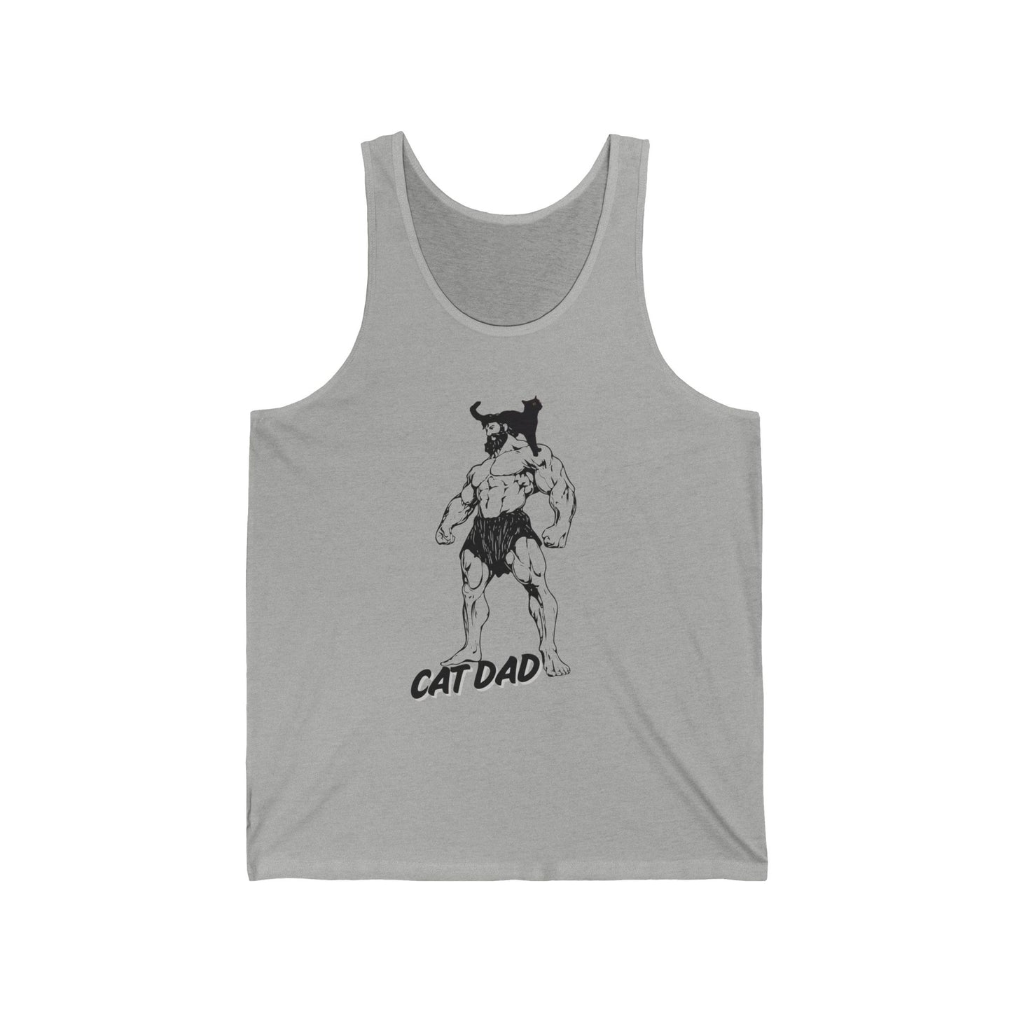 Cat Dad Tank Top — Funny Muscular Cat Graphic Tank for Pet Lovers