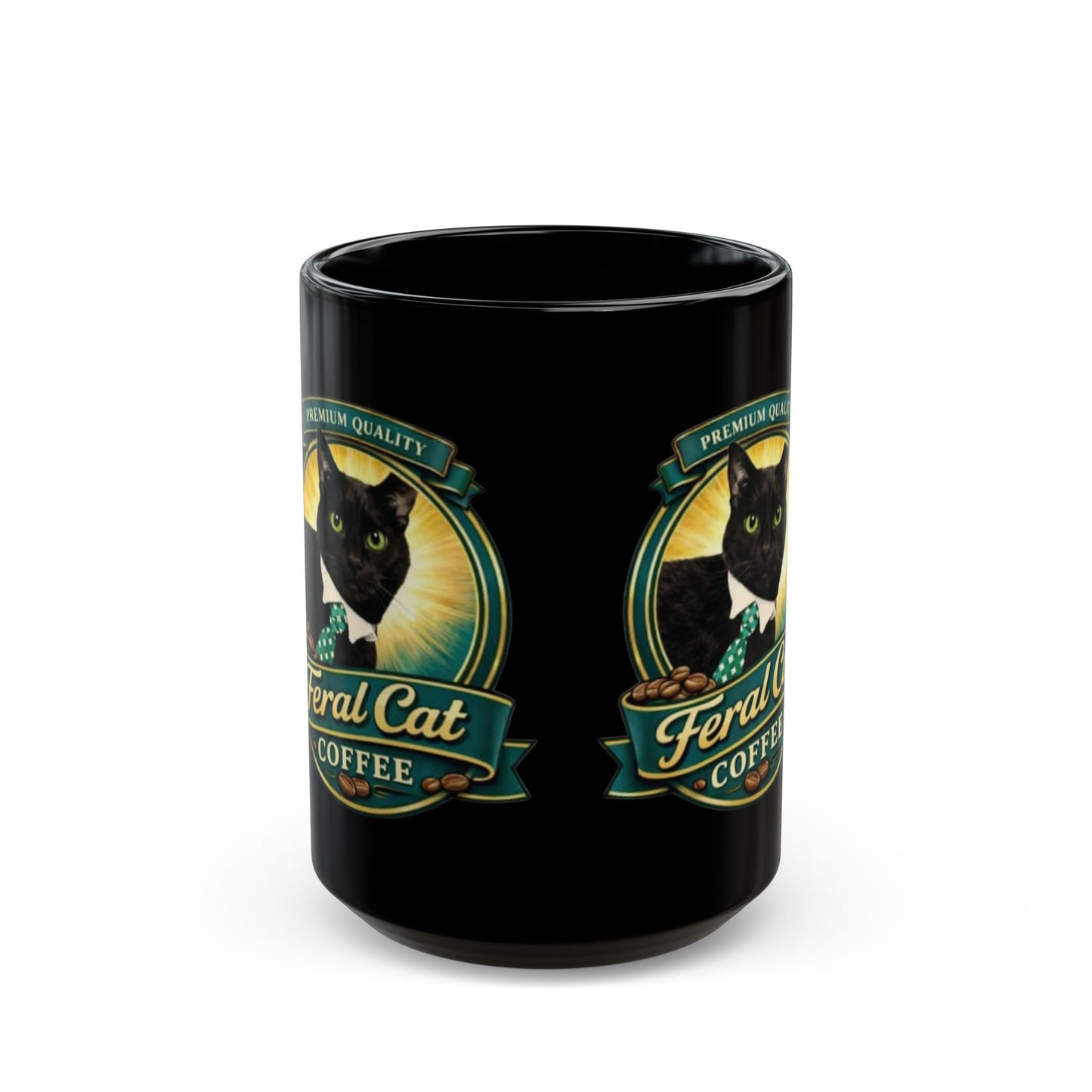 Feral Cat Coffee Black Mug (11oz/15oz)