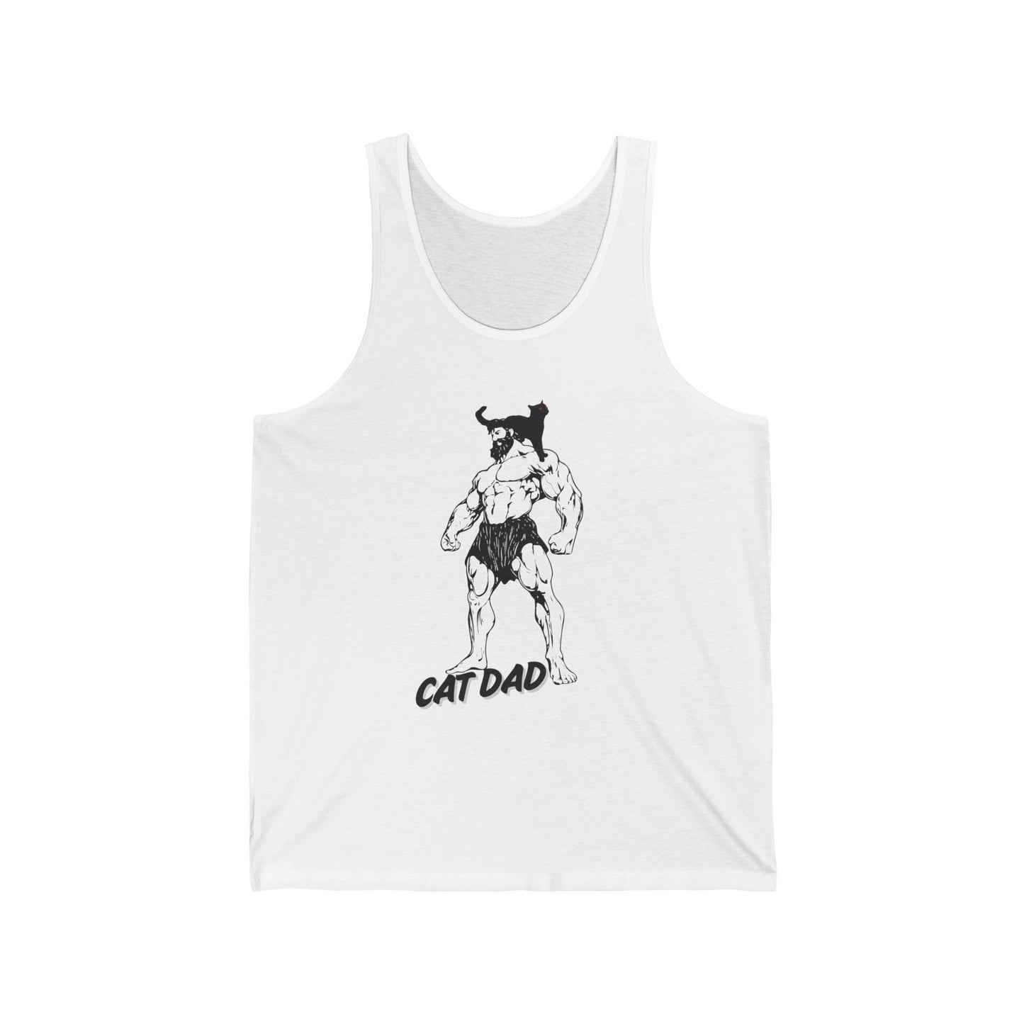 Cat Dad Tank Top — Funny Muscular Cat Graphic Tank for Pet Lovers