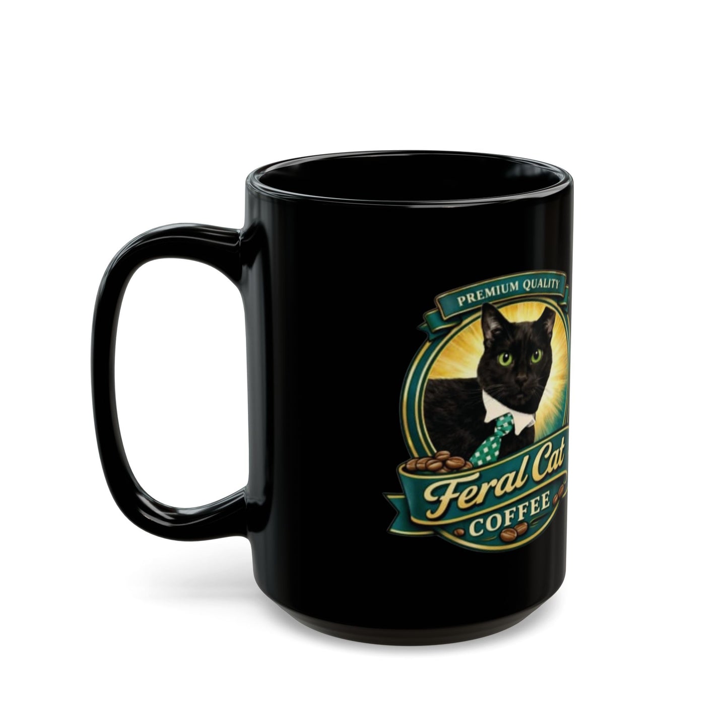 Feral Cat Coffee Black Mug (11oz/15oz)