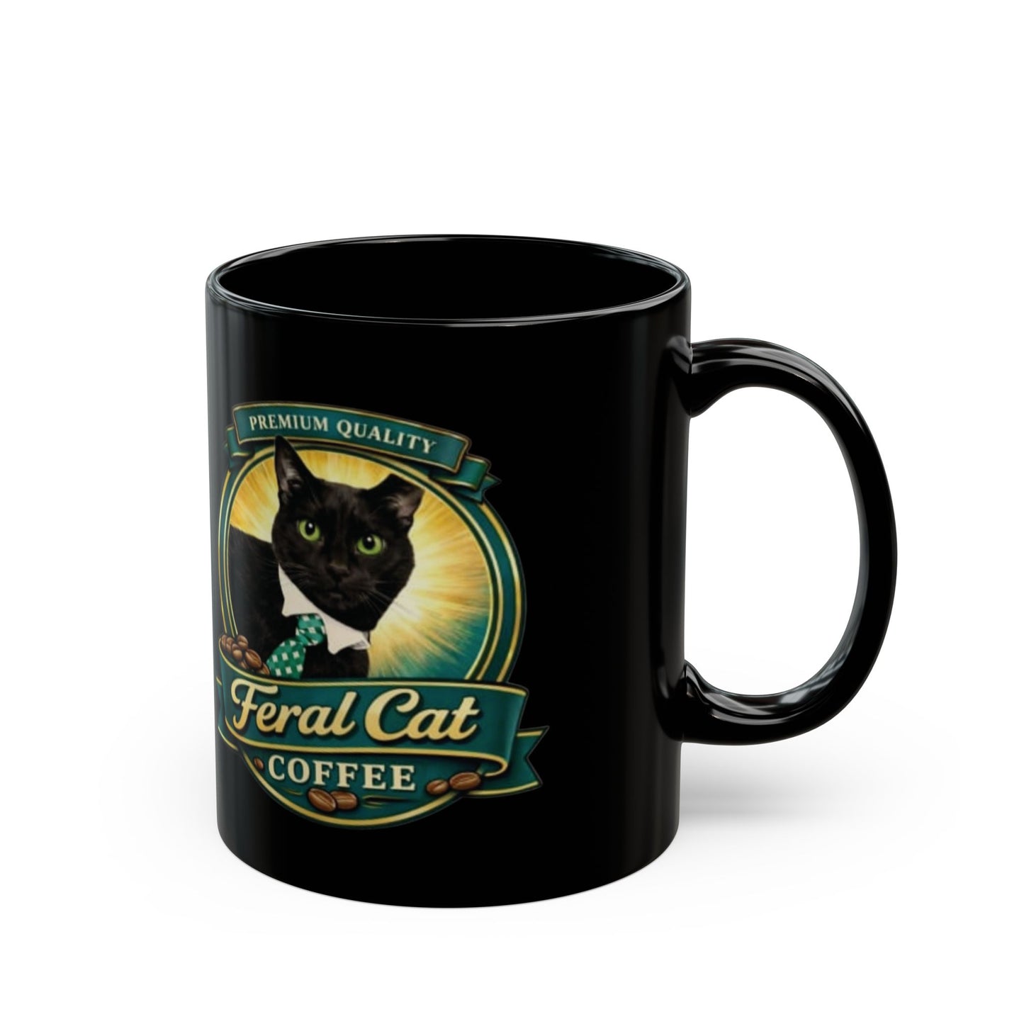 Feral Cat Coffee Black Mug (11oz/15oz)