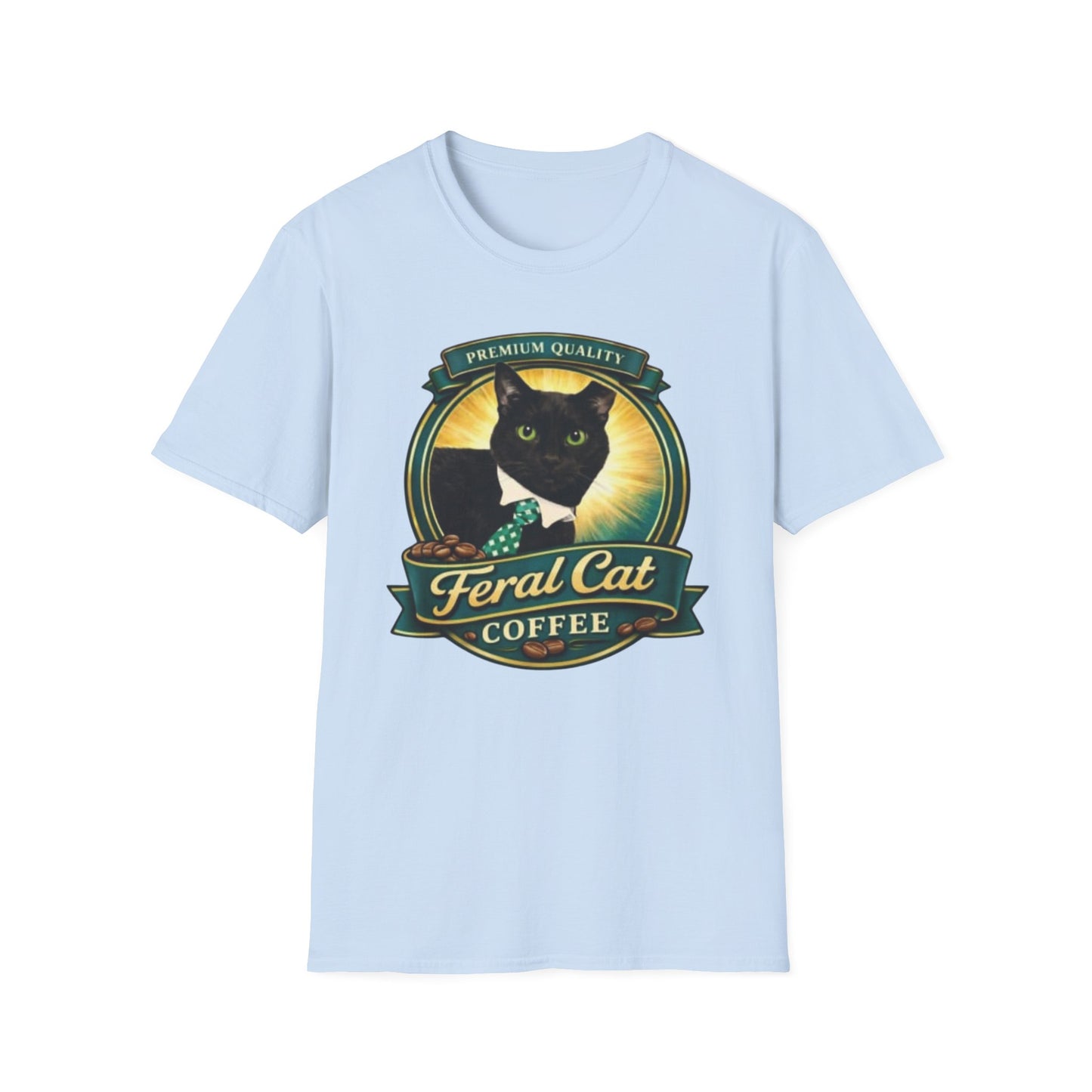 Feral Cat Coffee T-Shirt – Vintage Black Cat Coffee Logo Tee